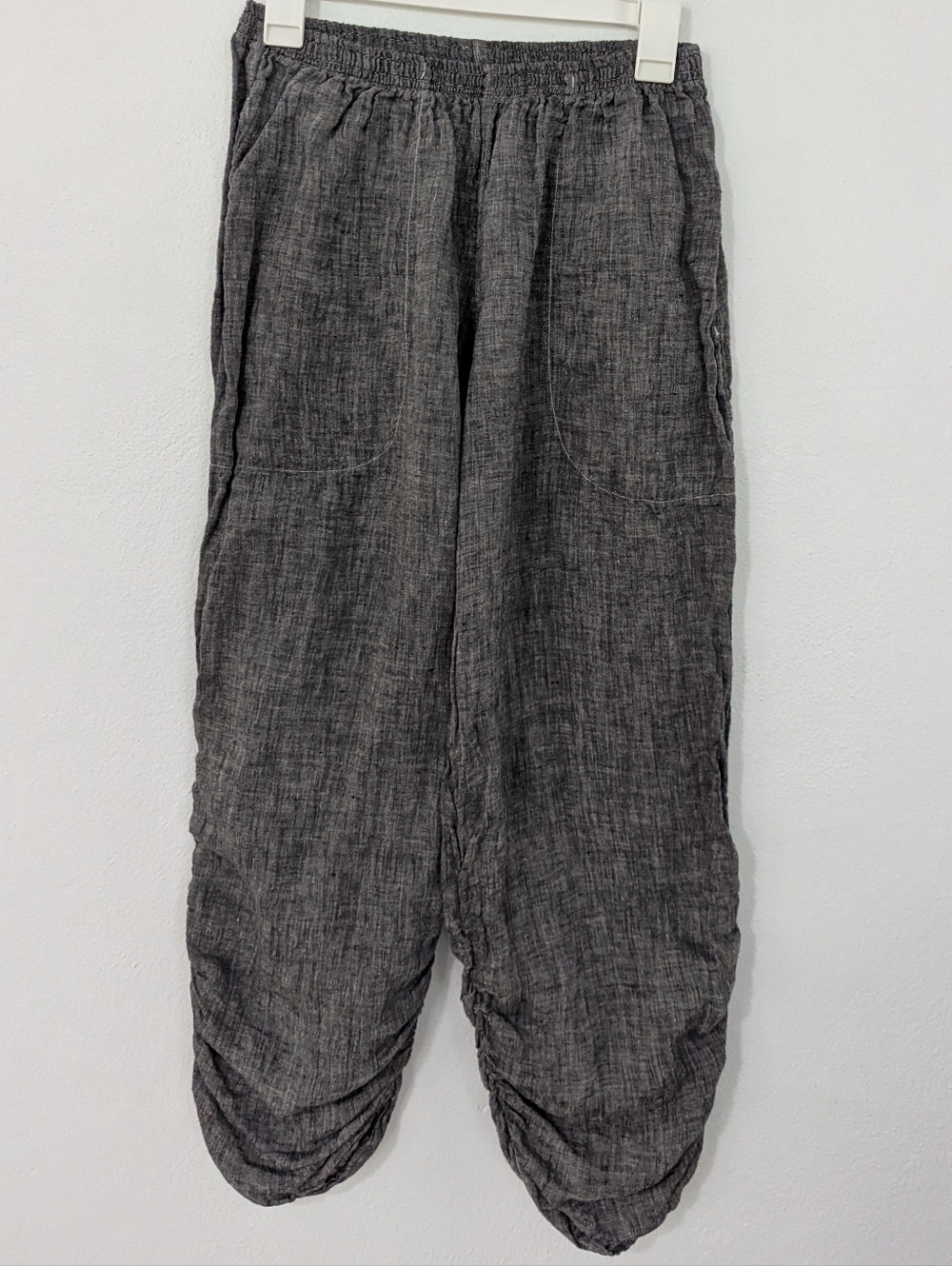 La Bottega Di Brunella Pantalone Funk Pants Pull On Ruched Hem Gray Small S